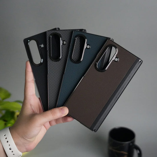 Galaxy Z Fold 7 Premium Fiber Design Slim Case Hinge Protection (Front + Back Cover)