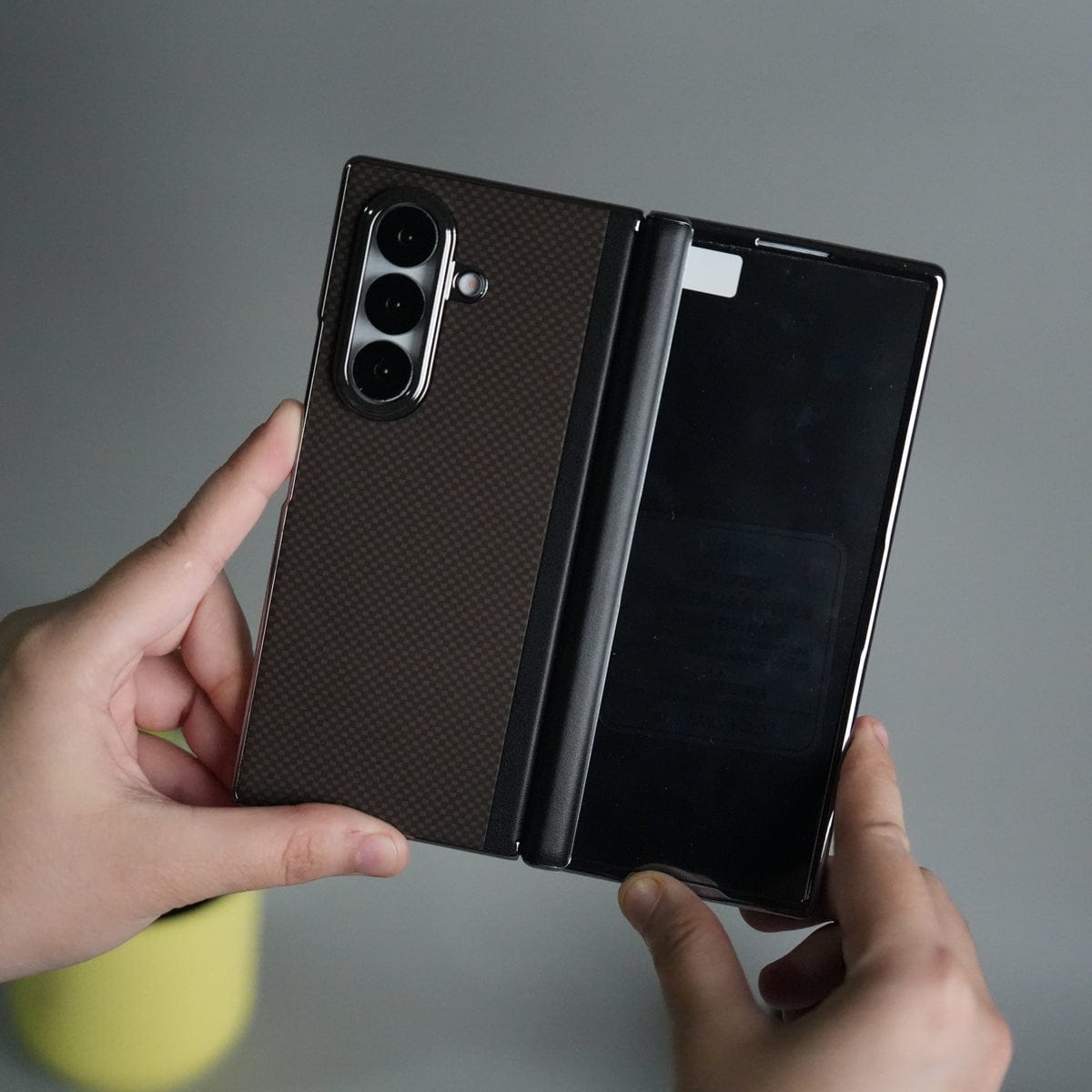 Galaxy Z Fold 7 Premium Fiber Design Slim Case Hinge Protection (Front + Back Cover)