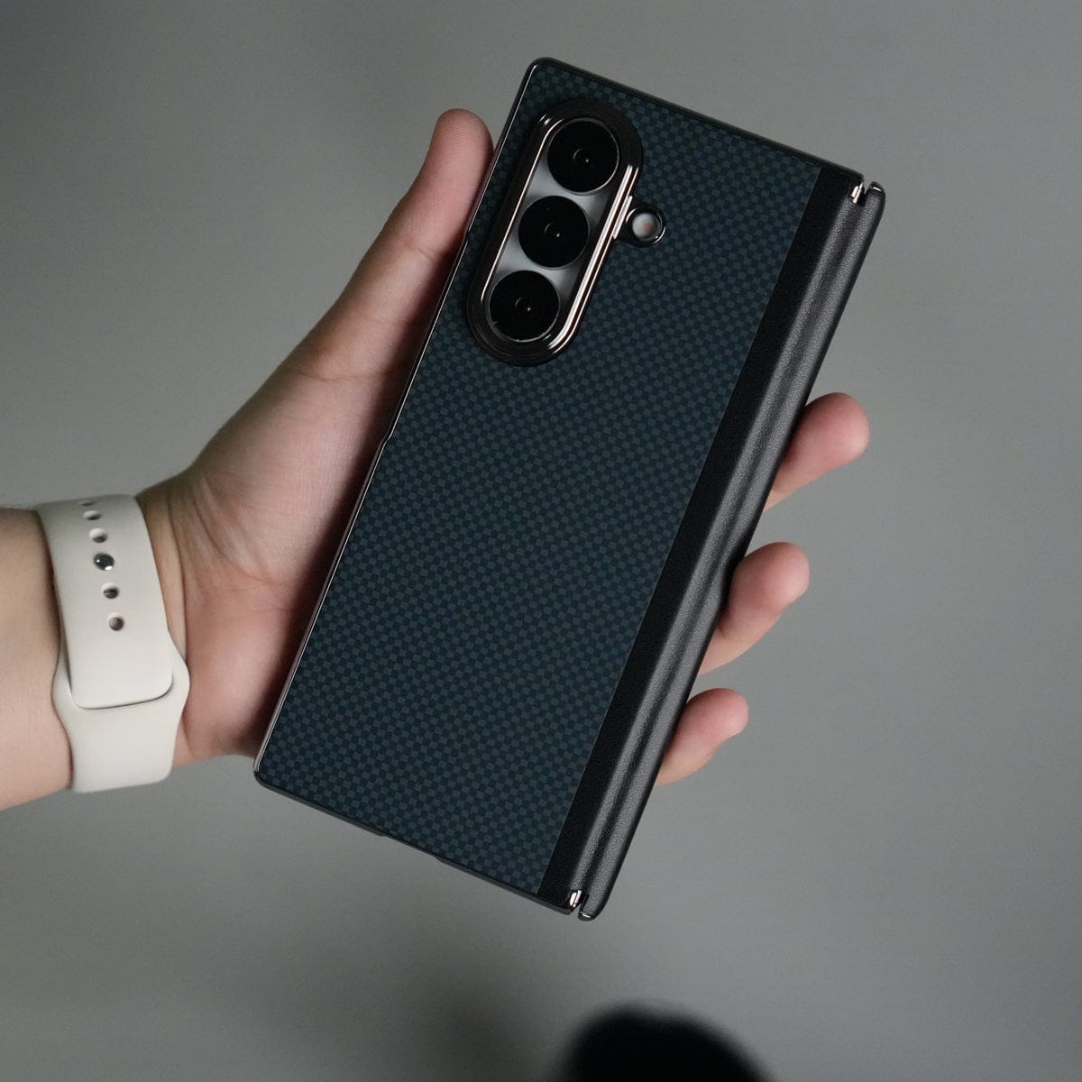 Galaxy Z Fold 7 Premium Fiber Design Slim Case Hinge Protection (Front + Back Cover)