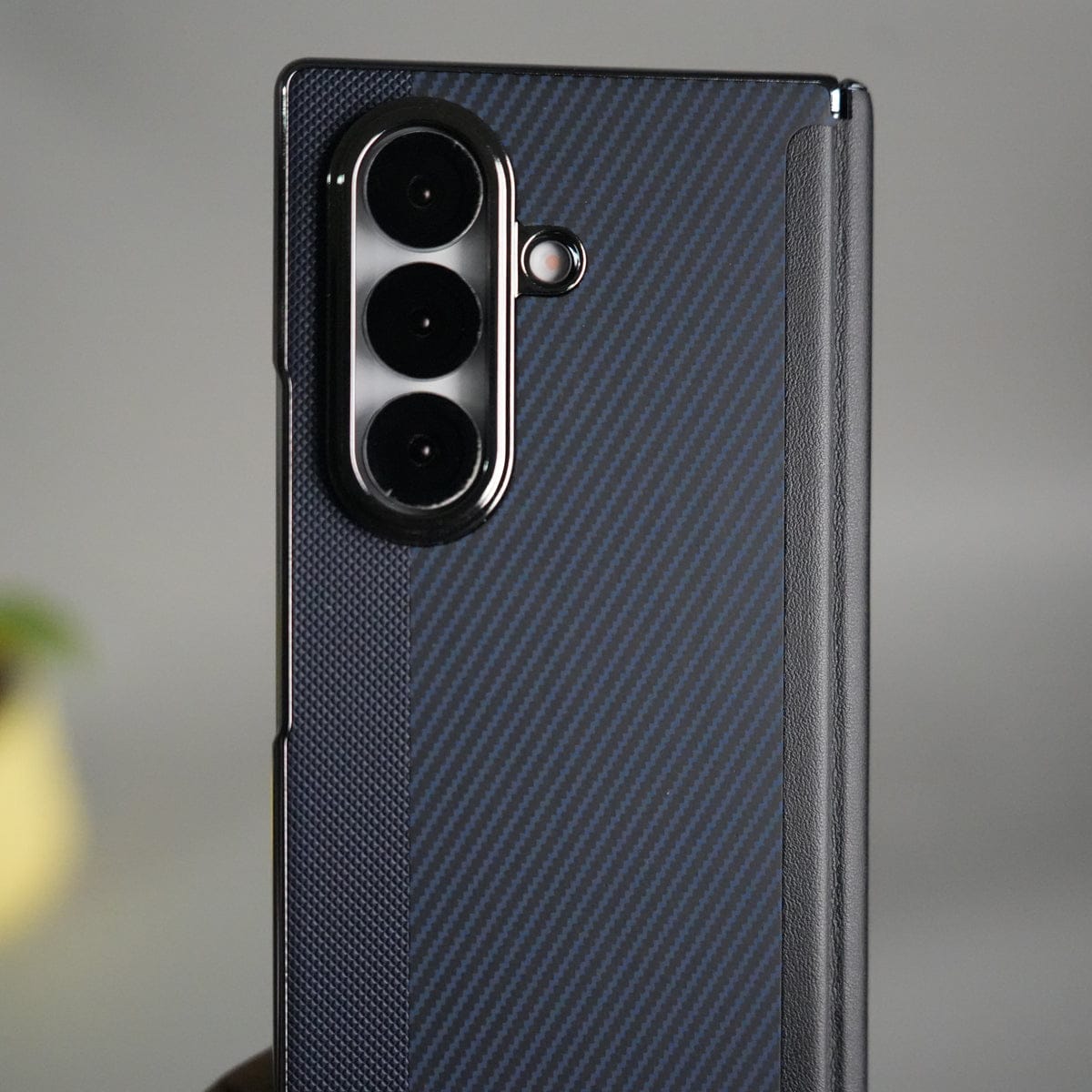 Galaxy Z Fold 7 Premium Fiber Stripe Design Slim Case Hinge Protection (Front + Back Cover)