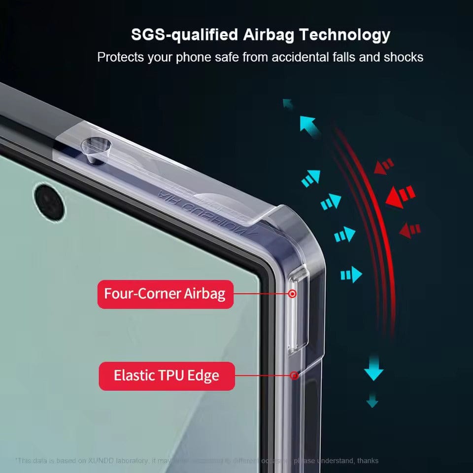 Galaxy Z Fold 7 Shockproof Airbags Bumper Transparent Back Case Cover | Hinge Protection
