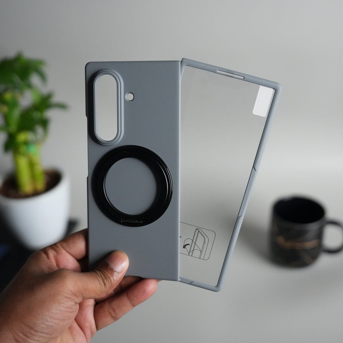 Galaxy Z Fold 7 Case | 360° Rotating Stand + Front Glass Cover
