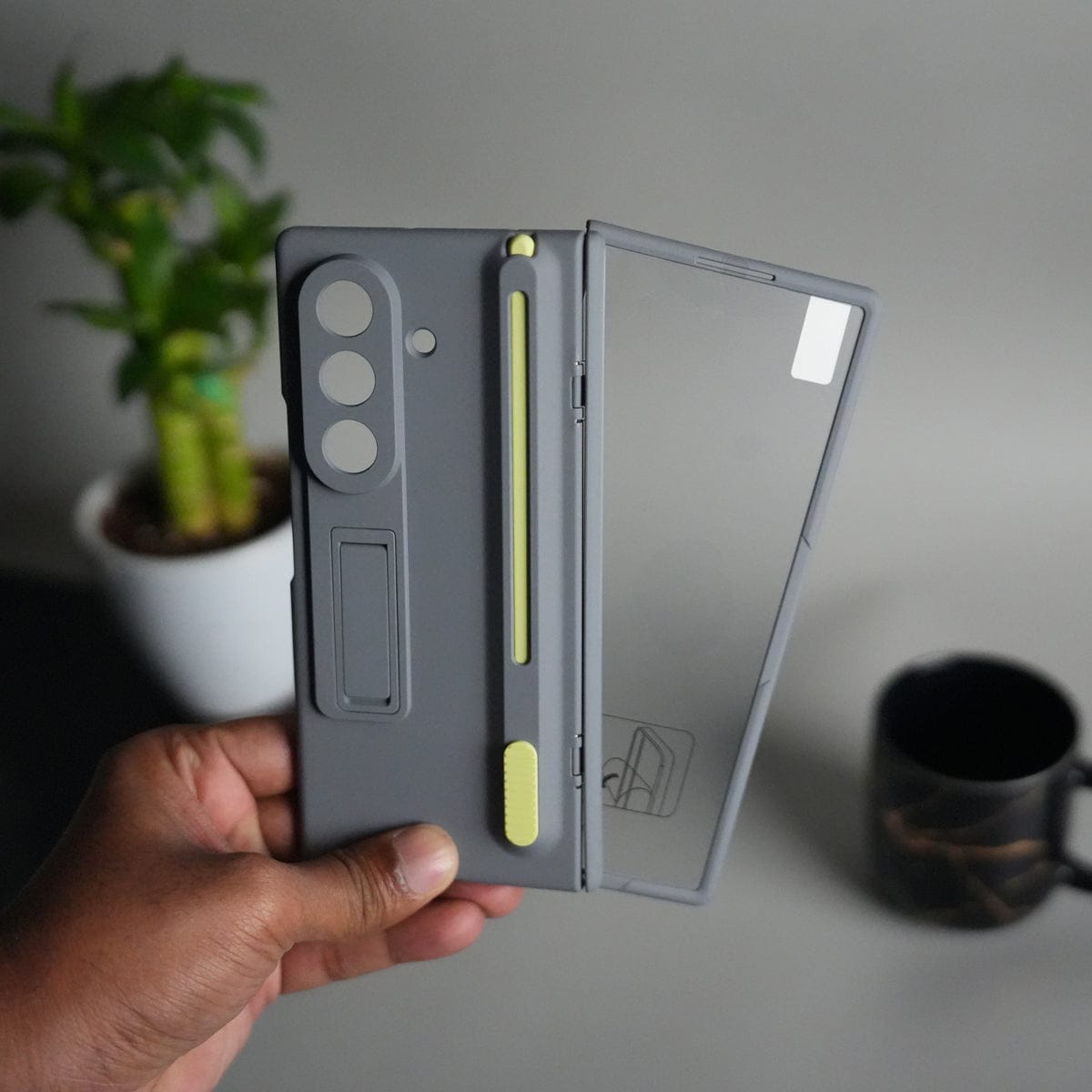 Galaxy Z Fold 6 Front Glass Protection Case With PushUP S Pen Holder