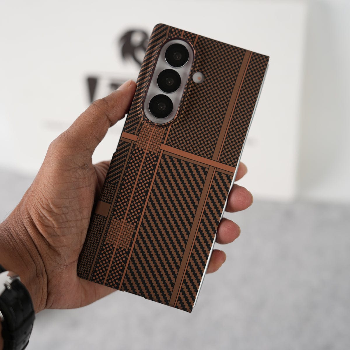 Samsung Galaxy Z Fold 7 Carbon Fiber Texture Aramid Design Hard Pc MagSafe Case Cover