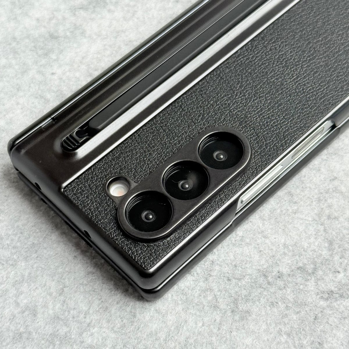 Samsung Galaxy Z Fold 5 Chrome Plating front Glass Protection Hinge Case Folding Cover