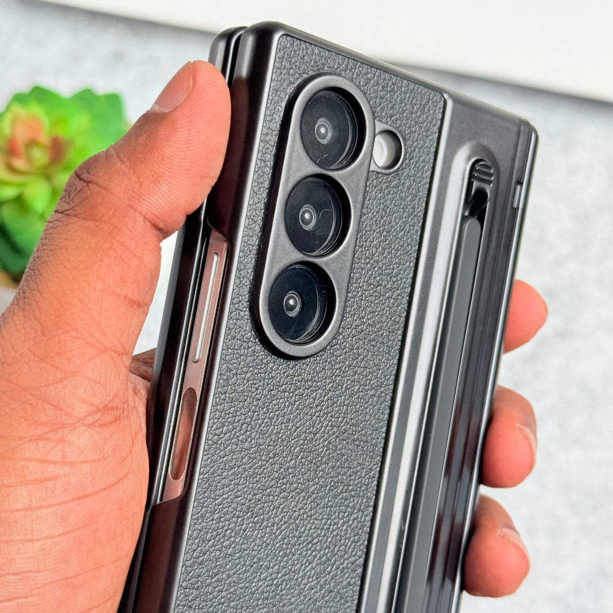 Samsung Galaxy Z Fold 7 Chrome Plating front Glass Protection Hinge Case Folding Cover
