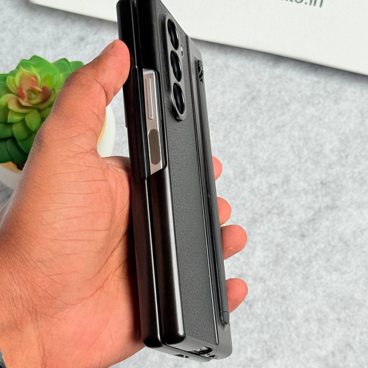 Samsung Galaxy Z Fold 7 Chrome Plating front Glass Protection Hinge Case Folding Cover