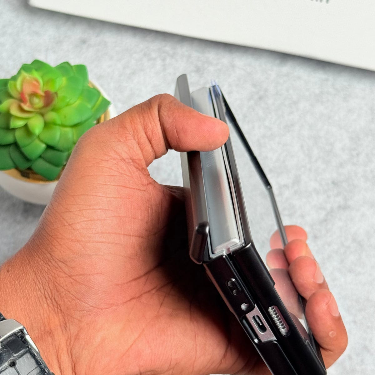 Samsung Galaxy Z Fold 7 Chrome Plating front Glass Protection Hinge Case Folding Cover