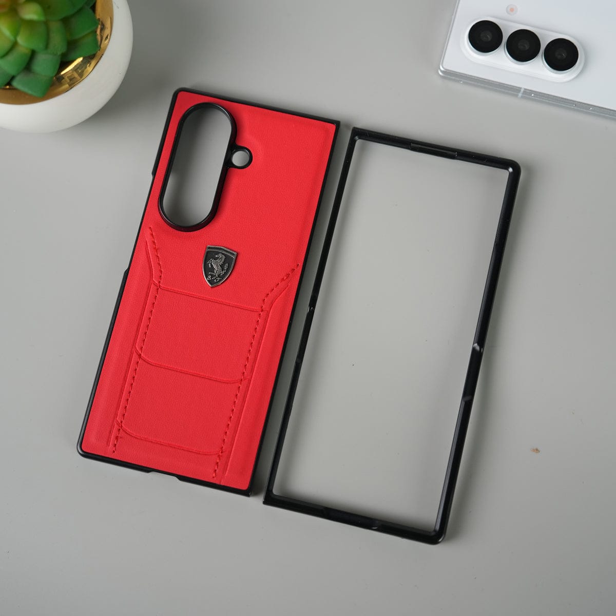 Samsung Galaxy Z Fold 7 FR Stitched PU Leather Case Cover