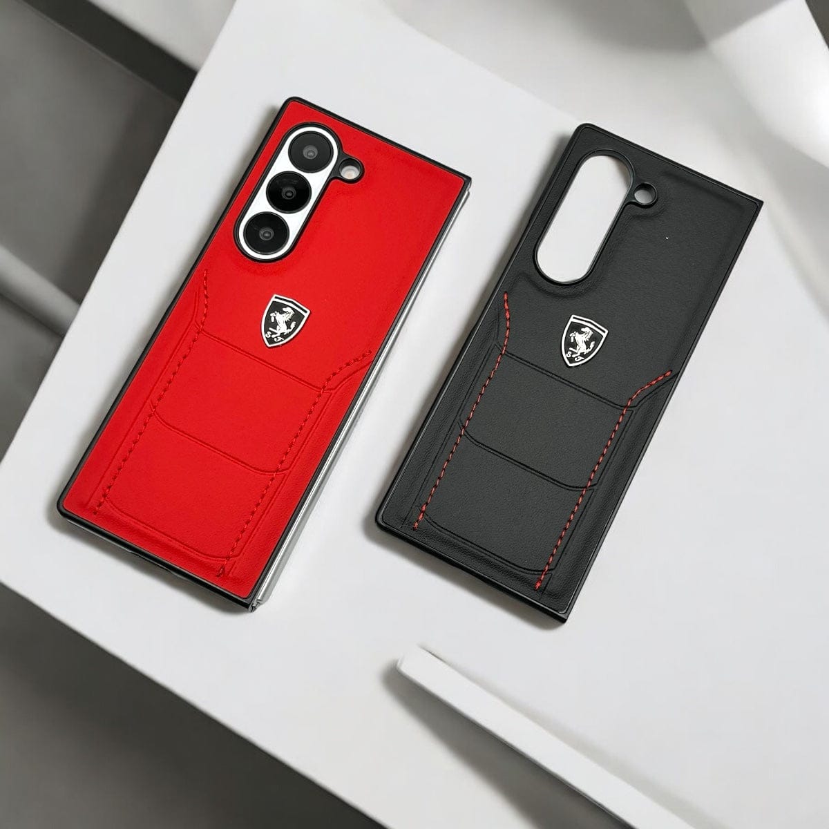 Samsung Galaxy Z Fold 7 FR Stitched PU Leather Case Cover