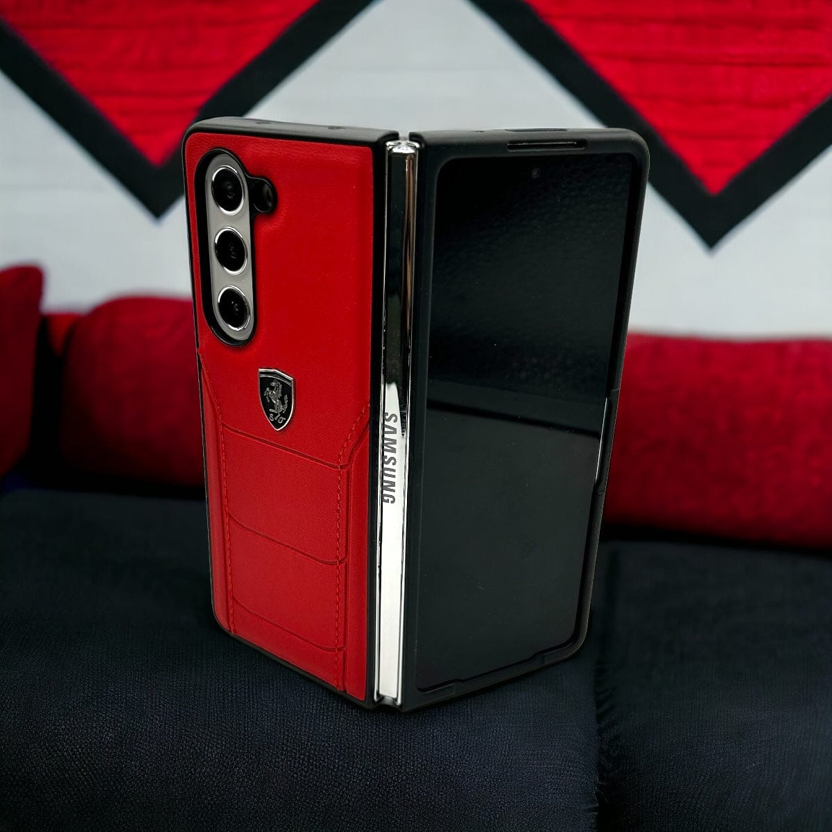 Samsung Galaxy Z Fold 7 FR Stitched PU Leather Case Cover