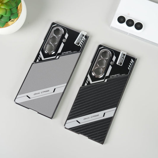 Samsung Galaxy Z Fold 7 GKK Carbon Leather Chrome Case with Front Glass