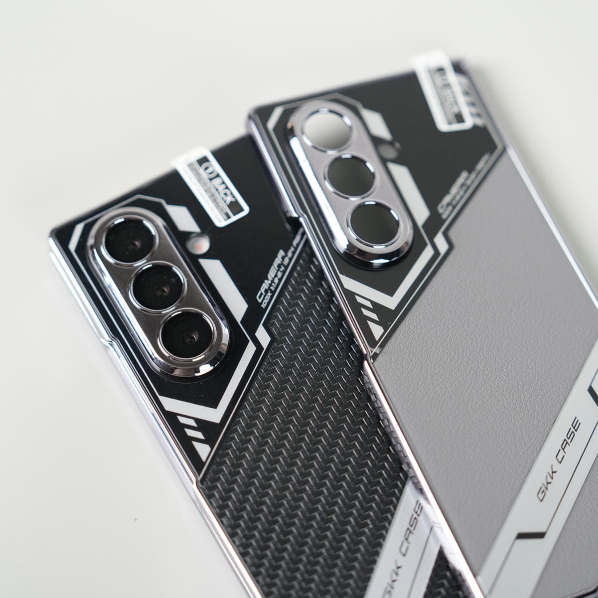 Samsung Galaxy Z Fold 7 GKK Carbon Leather Chrome Case with Front Glass