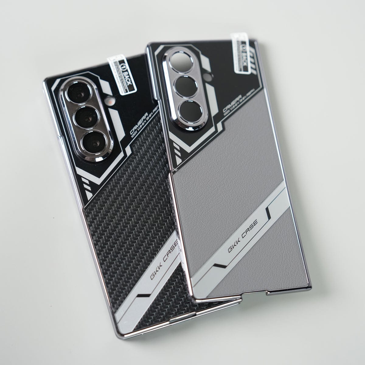 Samsung Galaxy Z Fold 7 GKK Carbon Leather Chrome Case with Front Glass