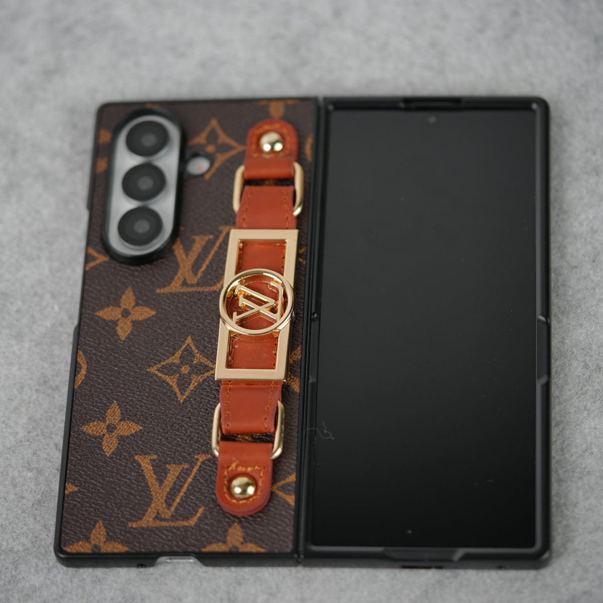 Samsung Galaxy Z Fold 7 Luxury Brand Strap Holder Case