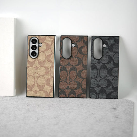 Samsung Galaxy Z Fold 7 Luxury CC Brand PU Leather Design Case Cover