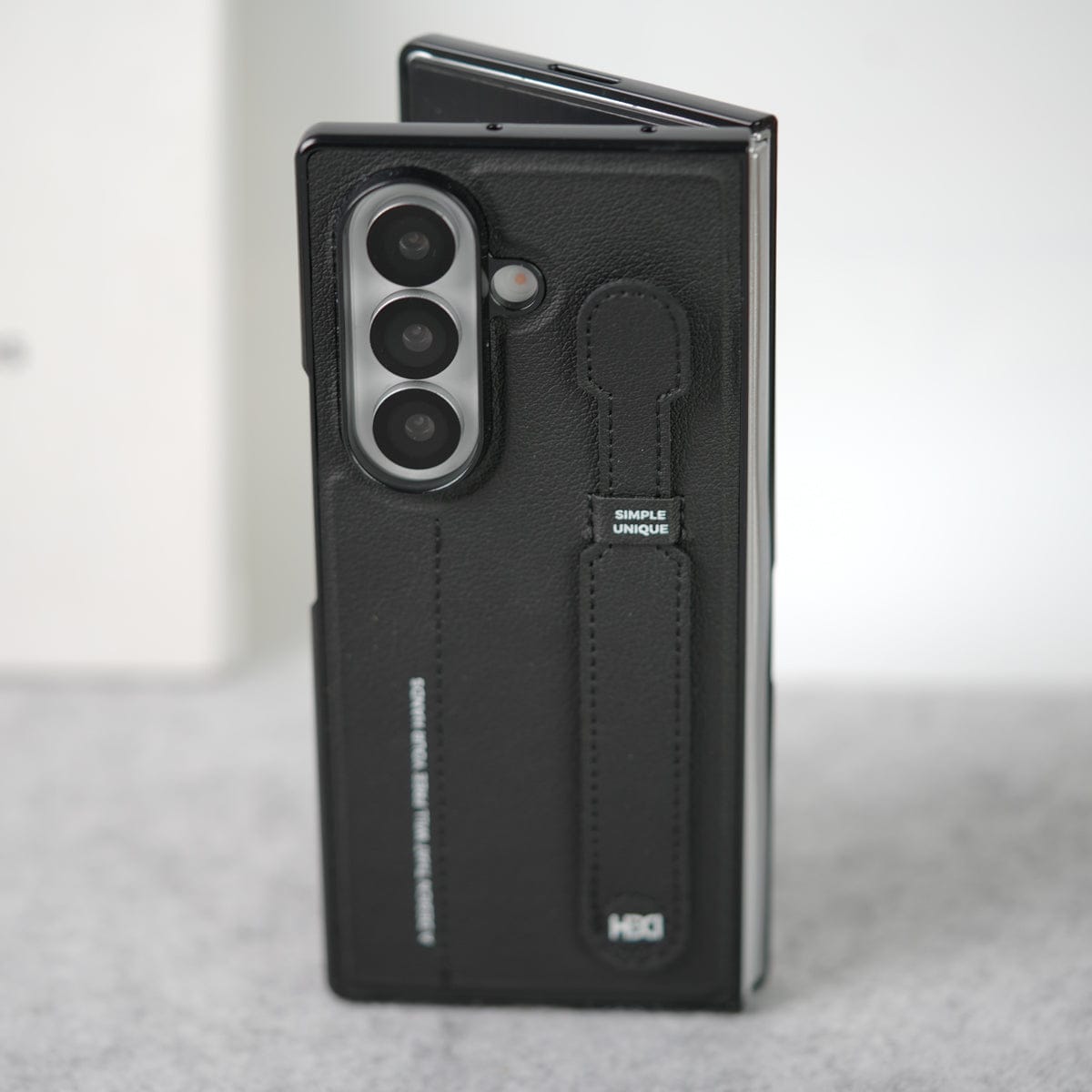 Samsung Galaxy Z Fold 7 PU Leather Grip Holder Case Cover