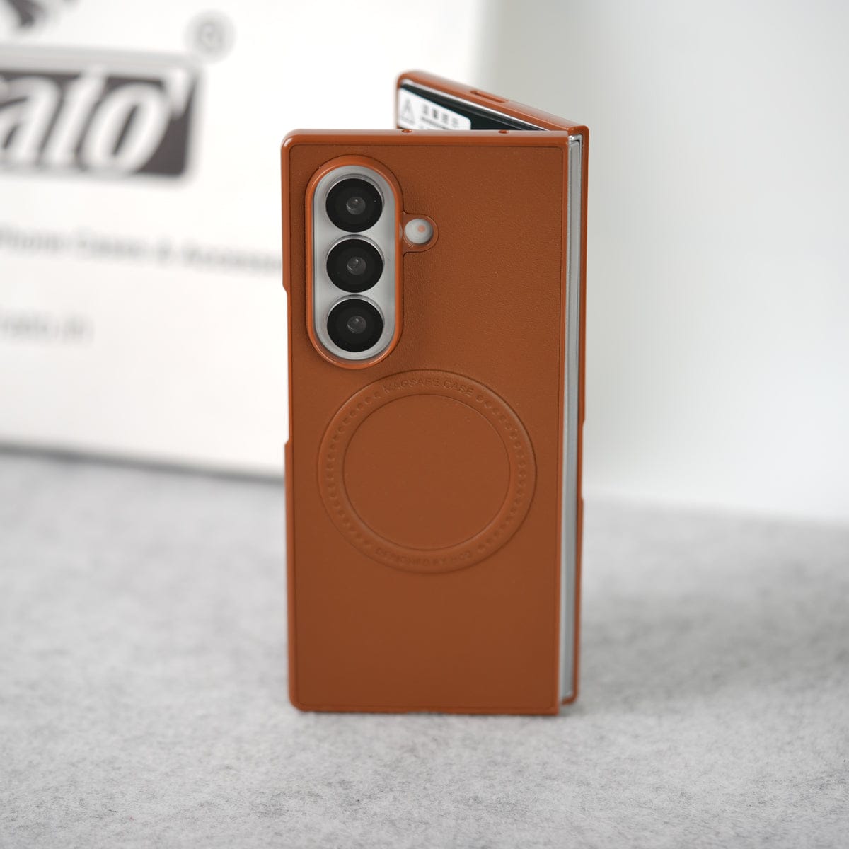 Samsung Galaxy Z Fold 7 PU Leather Strong Magnetic Ring Cover