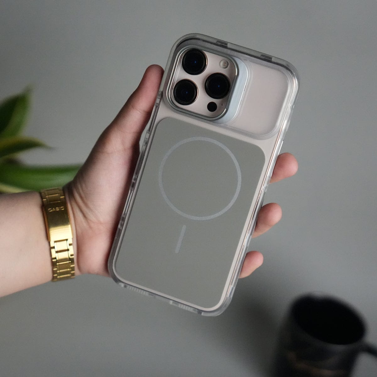 iPhone 15 Pro Max MagSafe Case with Metal Camera Stand | Slim & Shockproof Protection