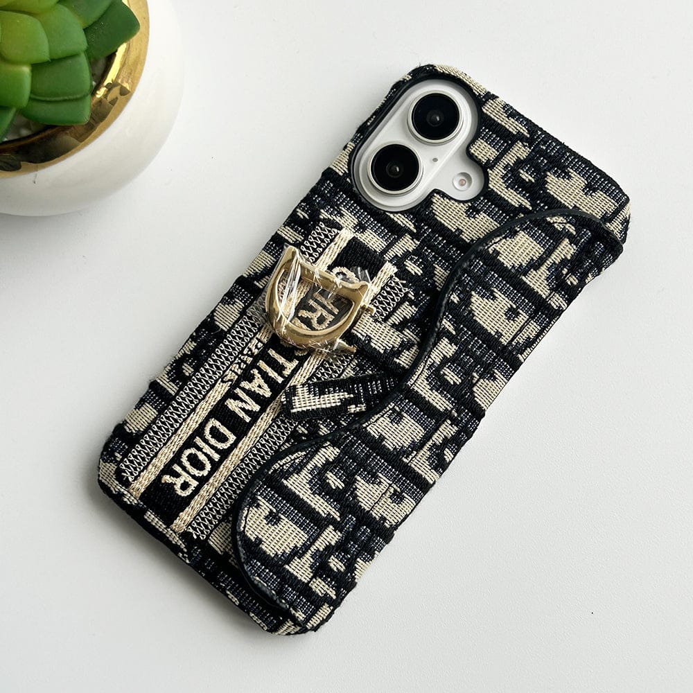 iPhone 17 luxury Brand CD Card Holder Case Cover (Blue)