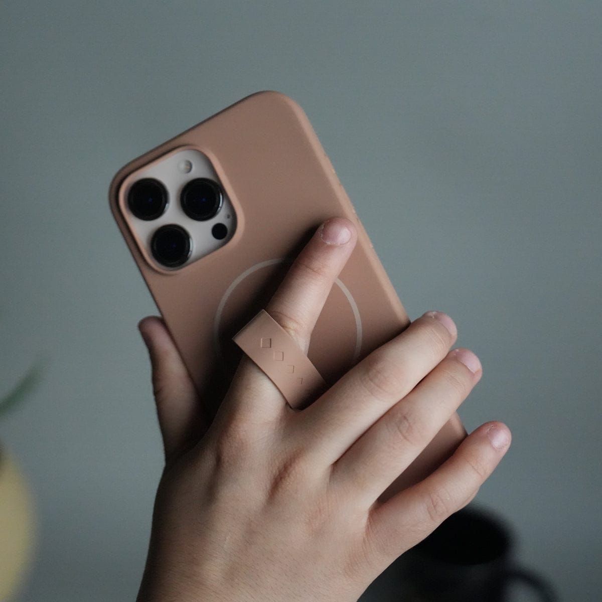 iPhone 16 Pro Silicone Case | Magnetic Ring | Silicone Rotating Grip Strap Cover