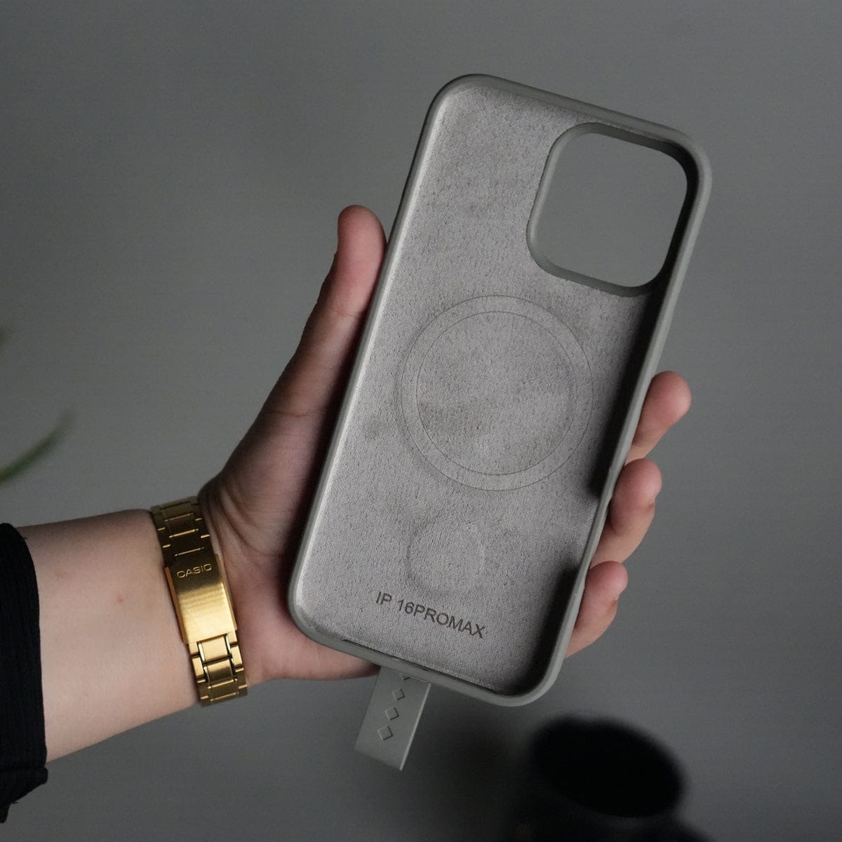 iPhone 16 Pro Max Silicone Case | Magnetic Ring | Silicone Rotating Grip Strap Cover