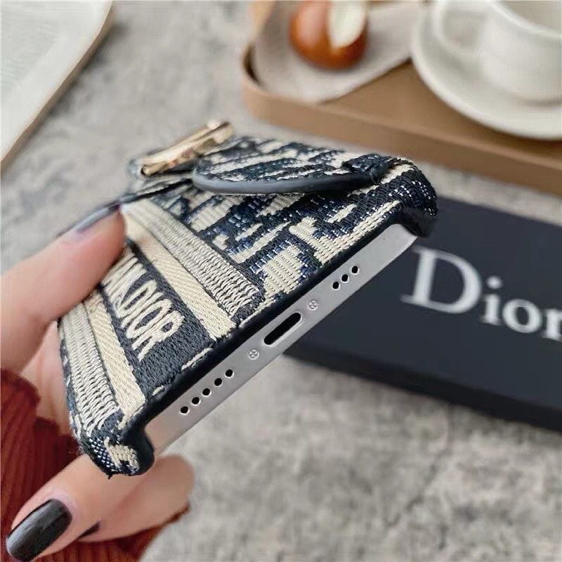 iPhone 17 Series luxury Brand CD Card Holder Case Cover (Blue)