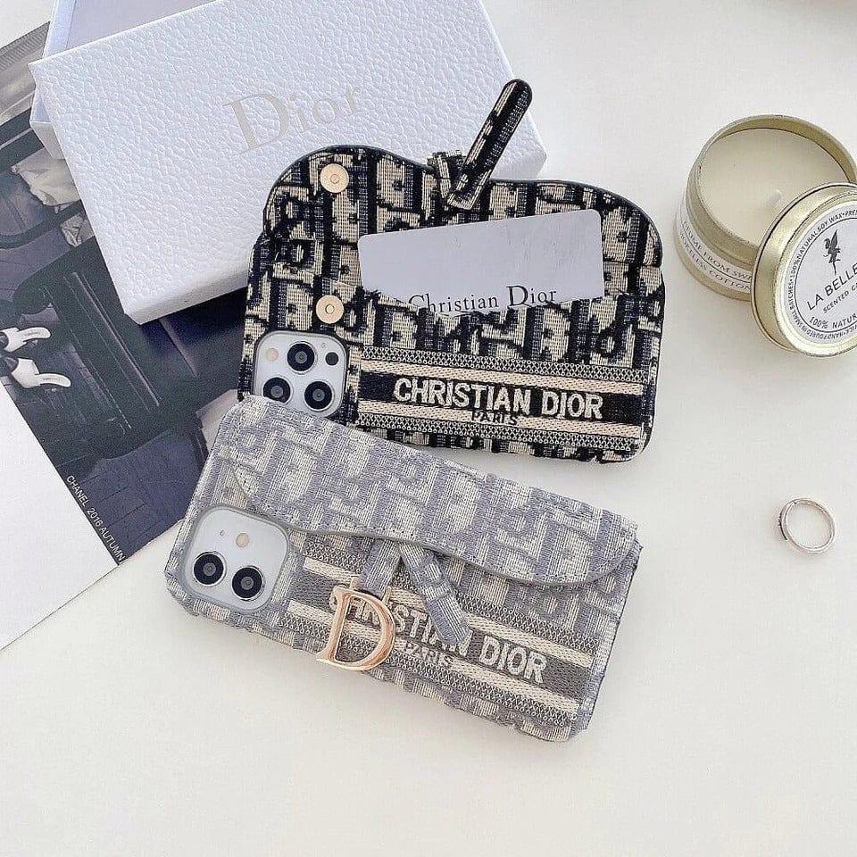 iPhone 16 Series luxury Brand CD Card Holder Case Cover (Black)