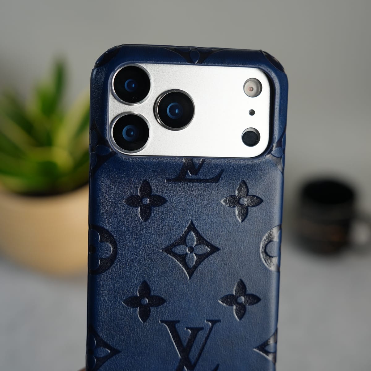 iPhone 17 Series Luxury Full PU Leather Designer Case Cover | DeepBlue