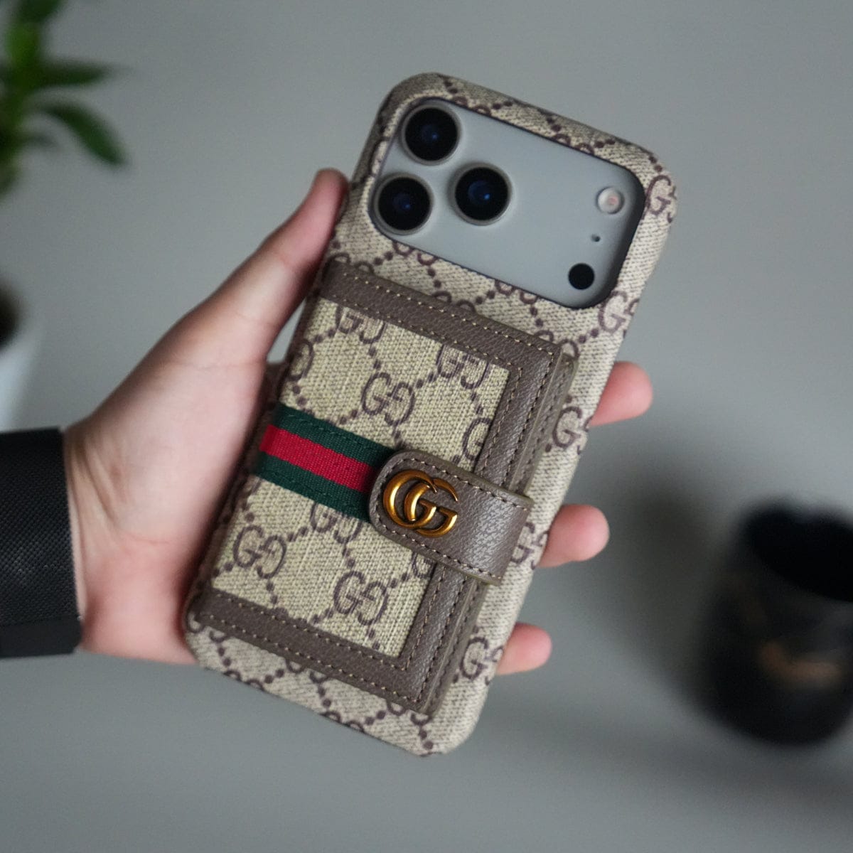 iPhone 17 Series Luxury GG Wallet Case Cover