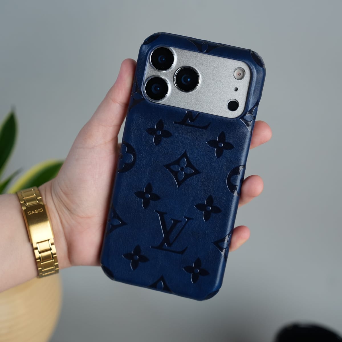 iPhone 17 Series Luxury Full PU Leather Designer Case Cover | DeepBlue
