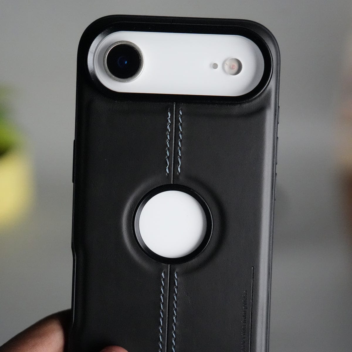 iPhone 17 Air Leather Case | Classic Middle Stitched PU Back Cover