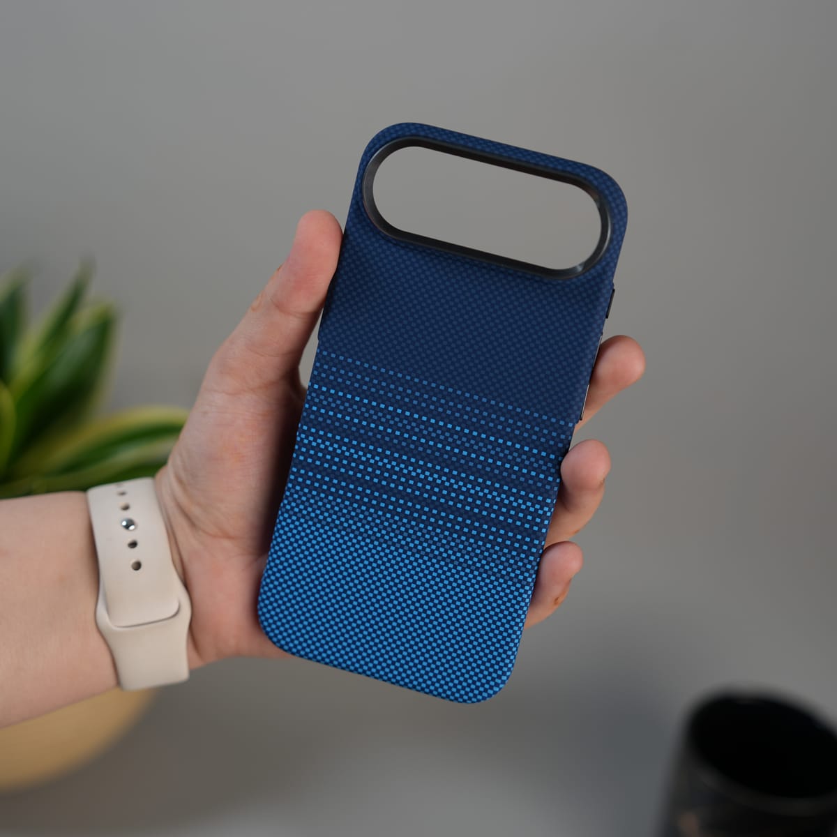 iPhone 17 Air Carbon Fiber Texture Design Hard Pc MagSafe Case Cover BlueDot