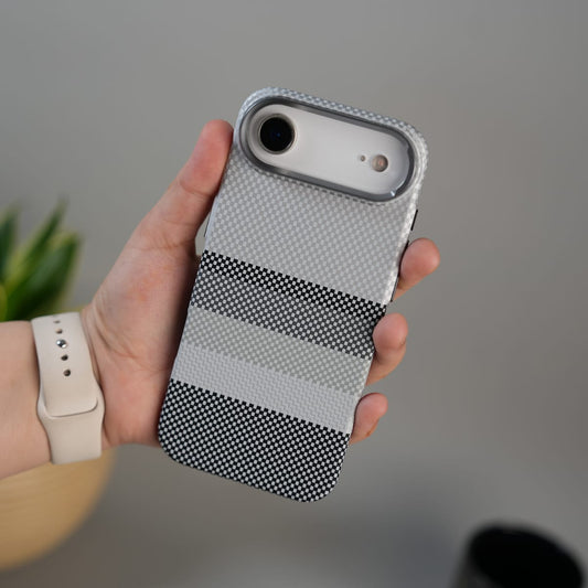 iPhone 17 Air Carbon Fiber Texture Design Hard Pc MagSafe Case Cover GrayBlackLine Design