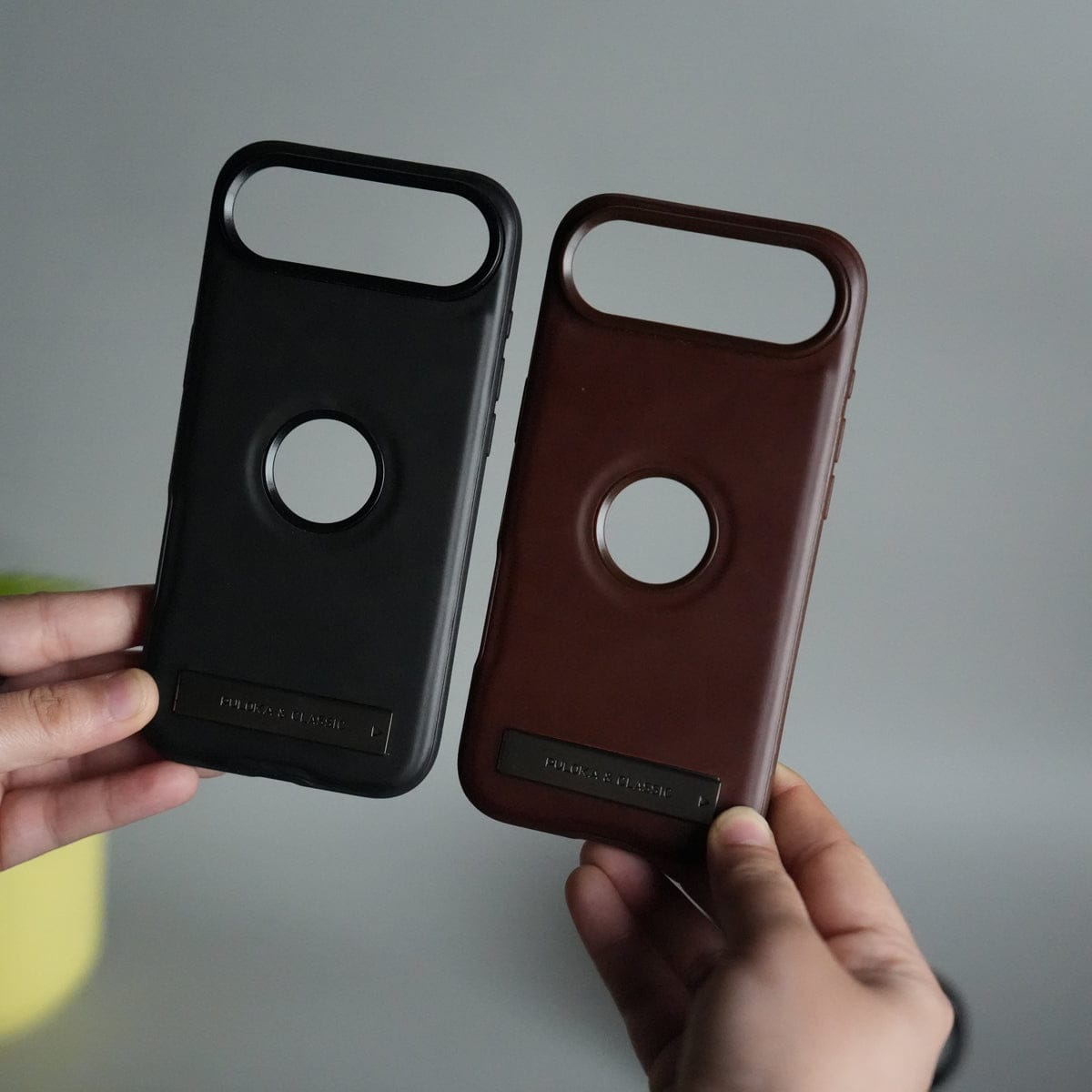 iPhone 17 Air Full PU Leather Inbuilt Metal Stand Case Cover