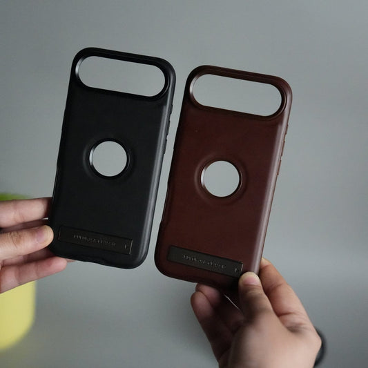 iPhone 17 Air Full PU Leather Inbuilt Metal Stand Case Cover