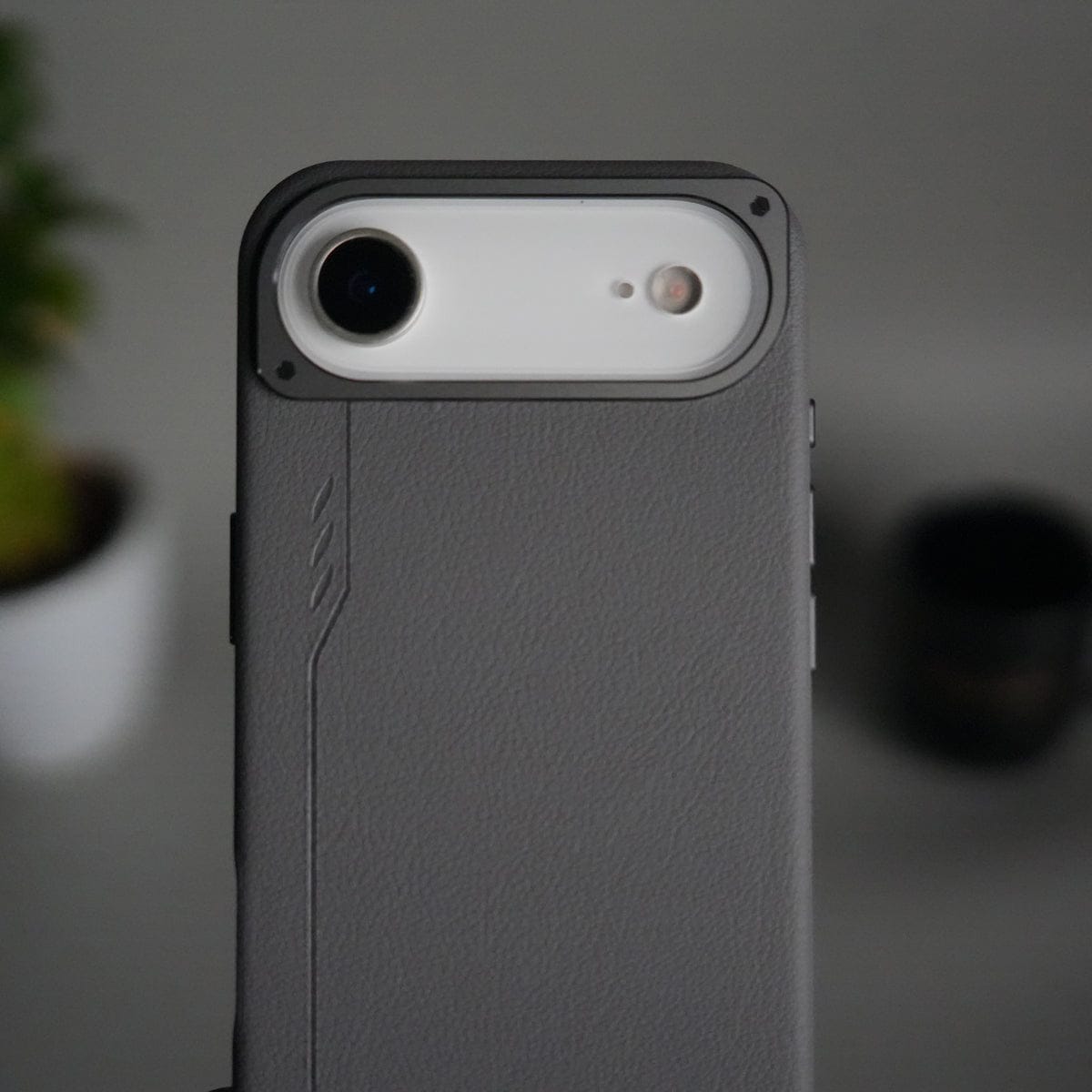 iPhone 17 Air Leather Texture MagSafe PVC NUIU Case With Metal Camera Bump