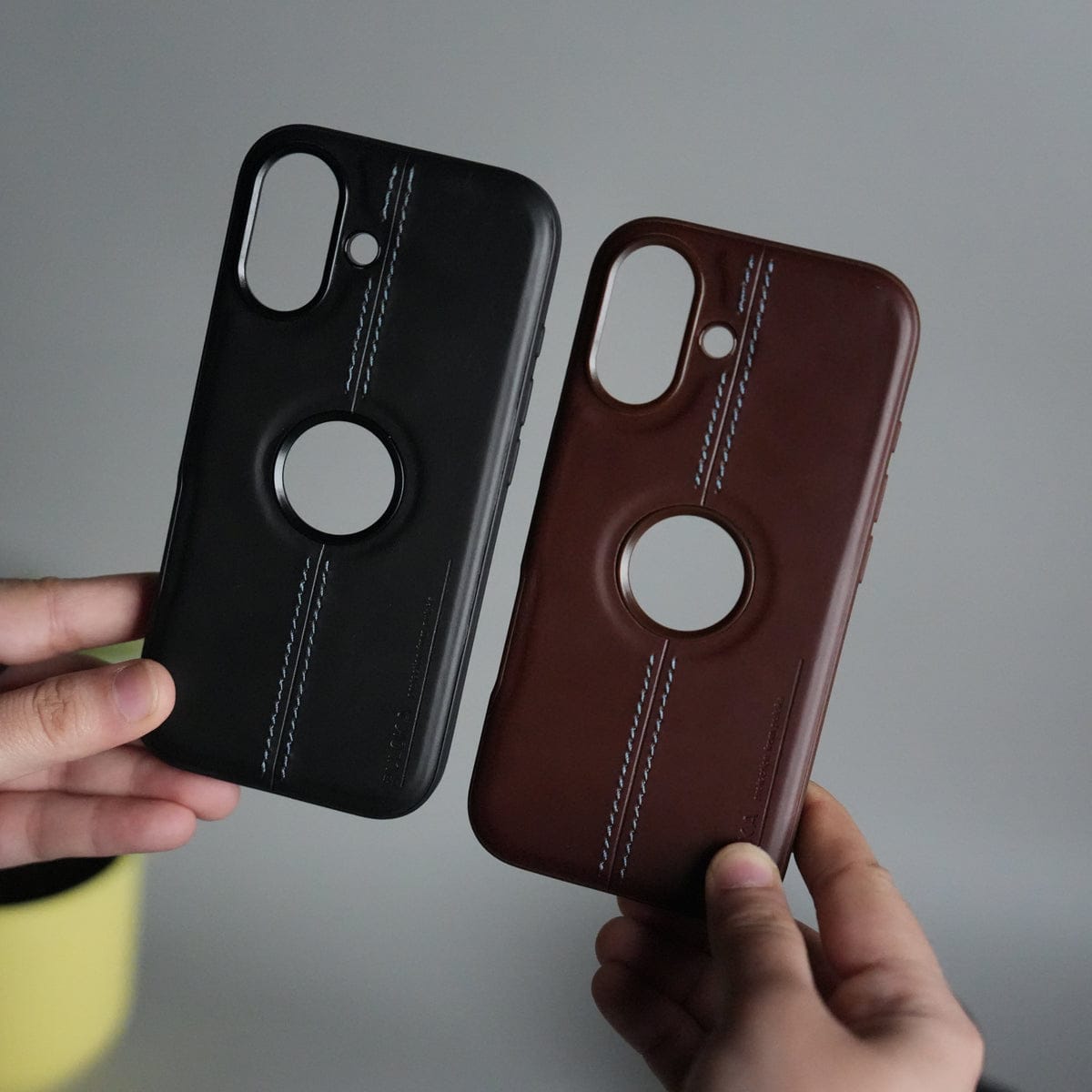 iPhone 17 Leather Case | Classic Middle Stitched PU Back Cover