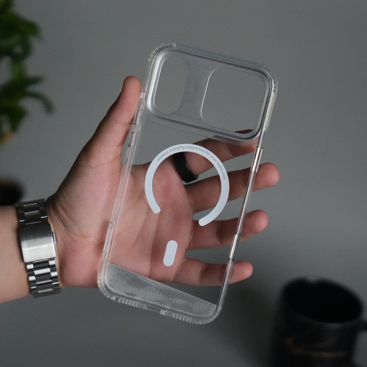 iPhone 17 Pro Max Clear MagSafe Case | Aluminum Metal Camera Frame | Shockproof Transparent Back Cover