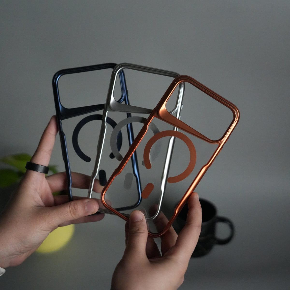 iPhone 17 Pro Max Electroplated Frame Transparent Magsafe Case