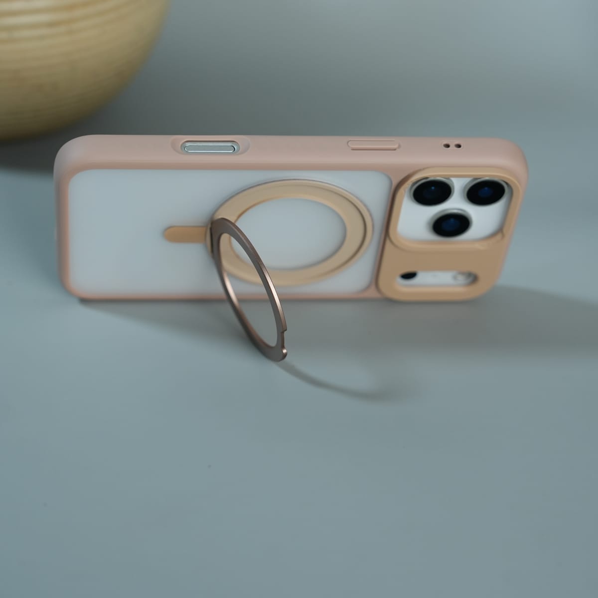 iPhone 17 Pro Frosted Case with MagSafe Metal Kickstand | Shockproof Matte Hybrid Cover