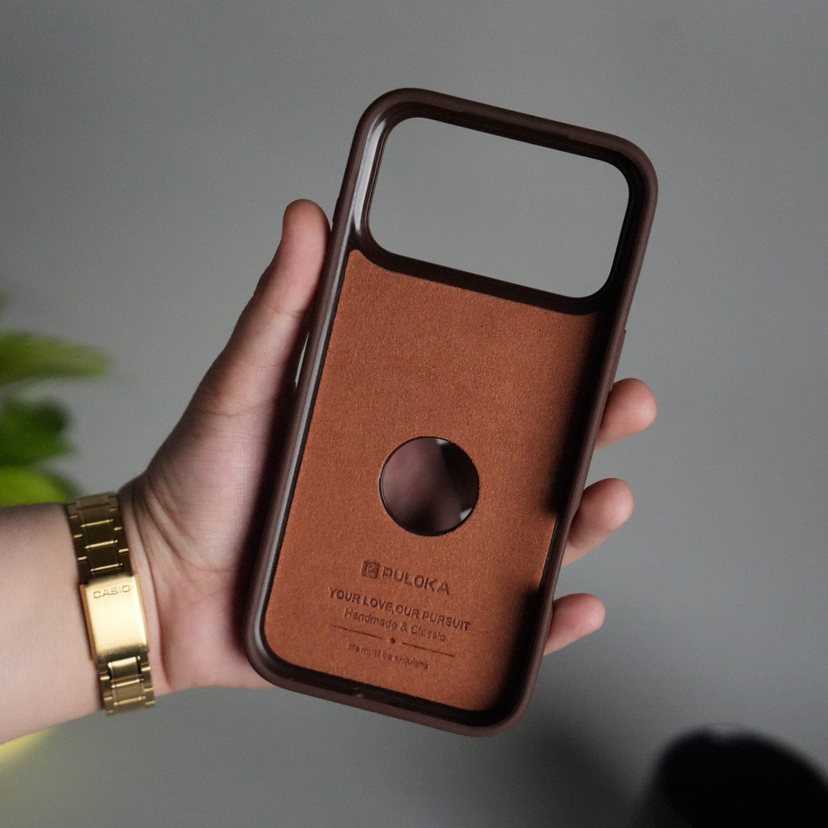 iPhone 17 Pro Max Full PU Leather Inbuilt Metal Stand Case Cover