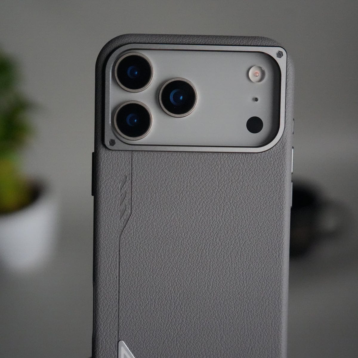 iPhone 17 Pro Leather Texture MagSafe PVC NUIU Case With Metal Camera Bump