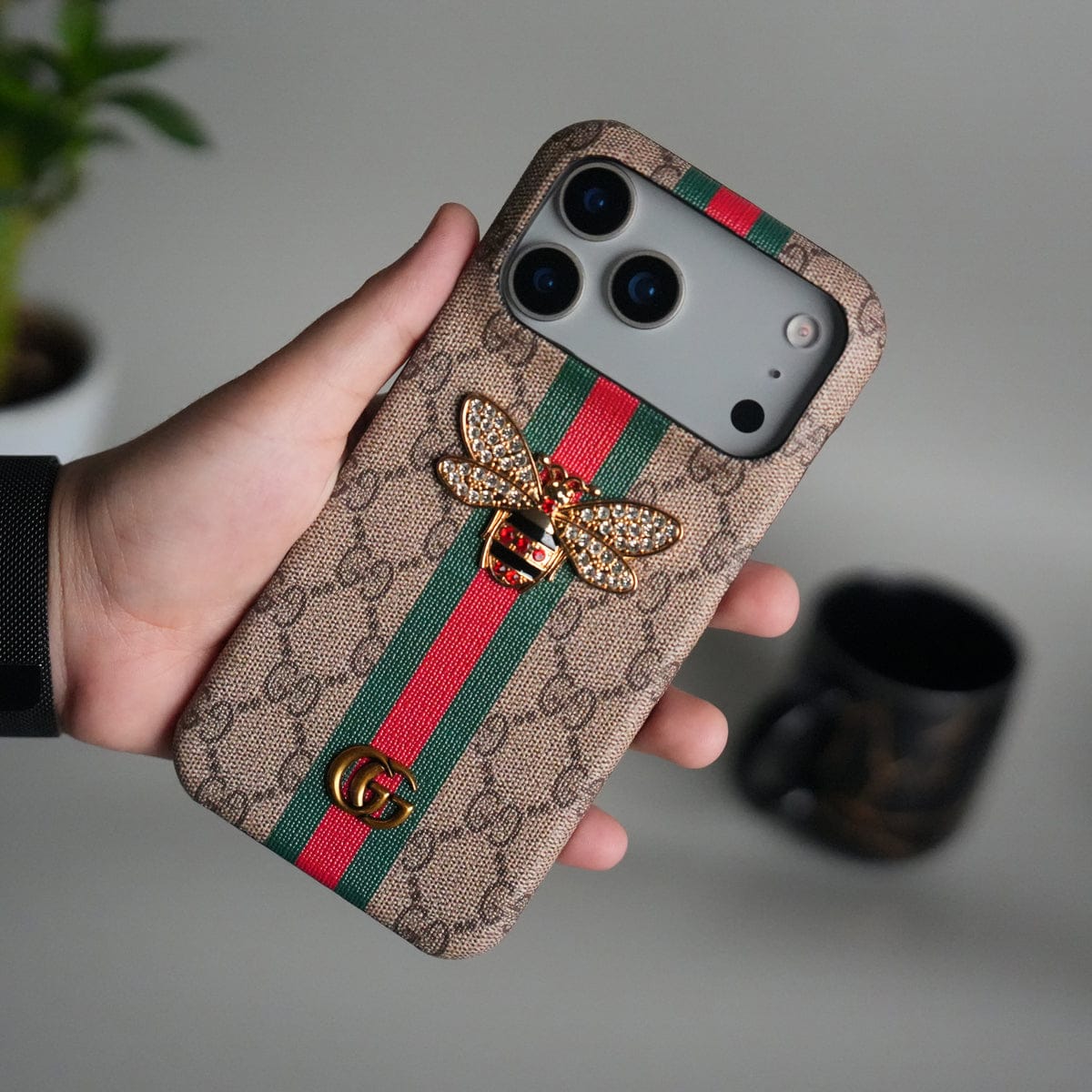 iPhone 17 Pro Luxury 3D BEE Stripe Design Case Cover