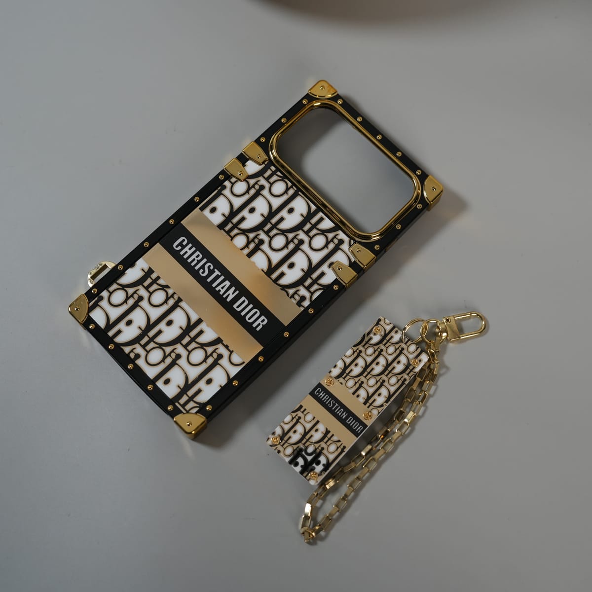 iPhone 17 Pro Luxury CD Trunk Case Cover With Chain