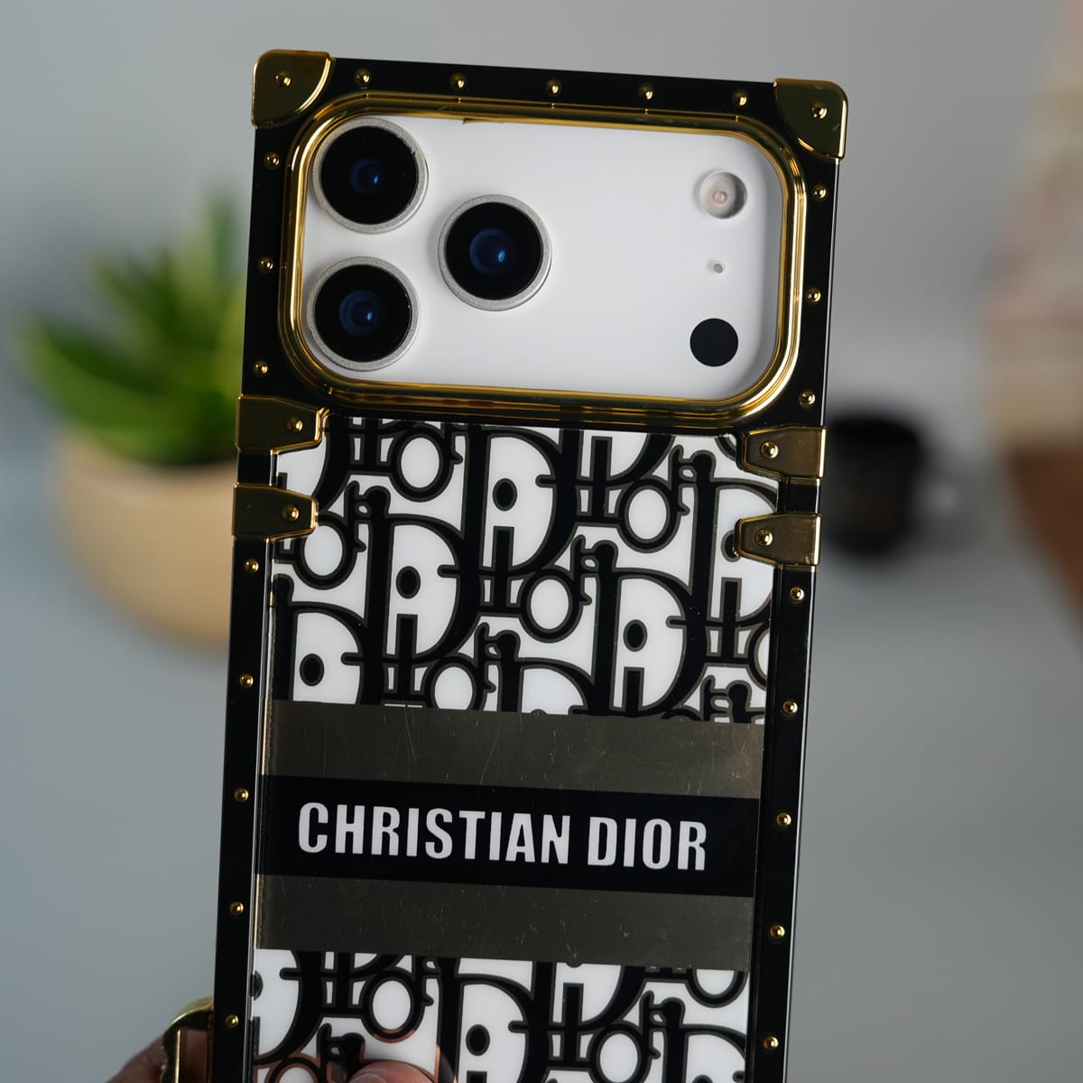 iPhone 17 Pro Luxury CD Trunk Case Cover With Chain