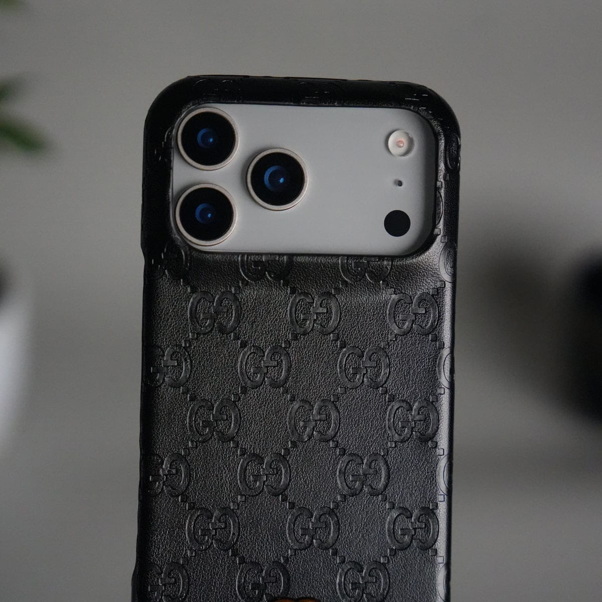 iPhone 17 Pro Luxury GG Fashion Leather Brand Case Cover