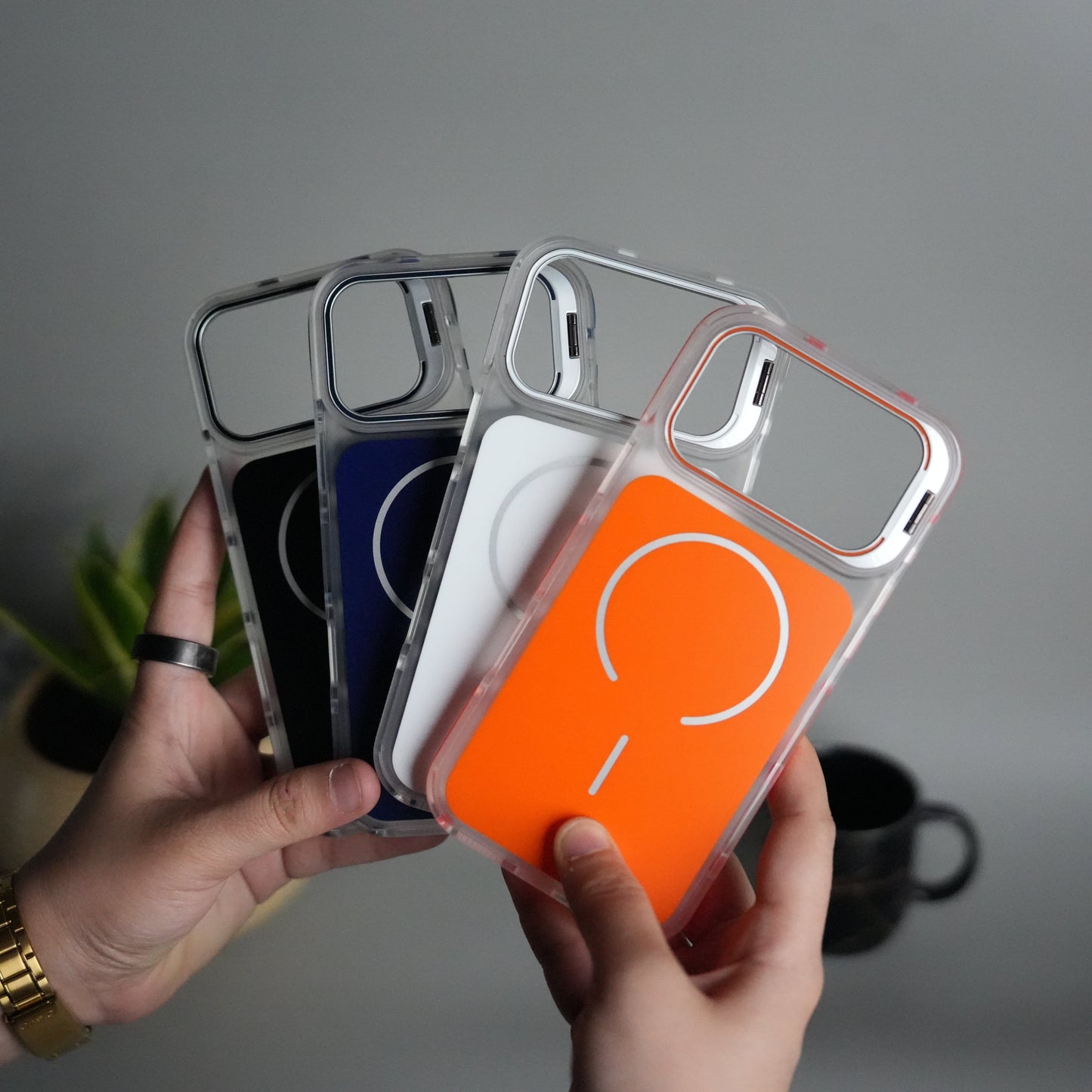 iPhone 17 Pro MagSafe Case with Metal Camera Stand | Slim & Shockproof Protection