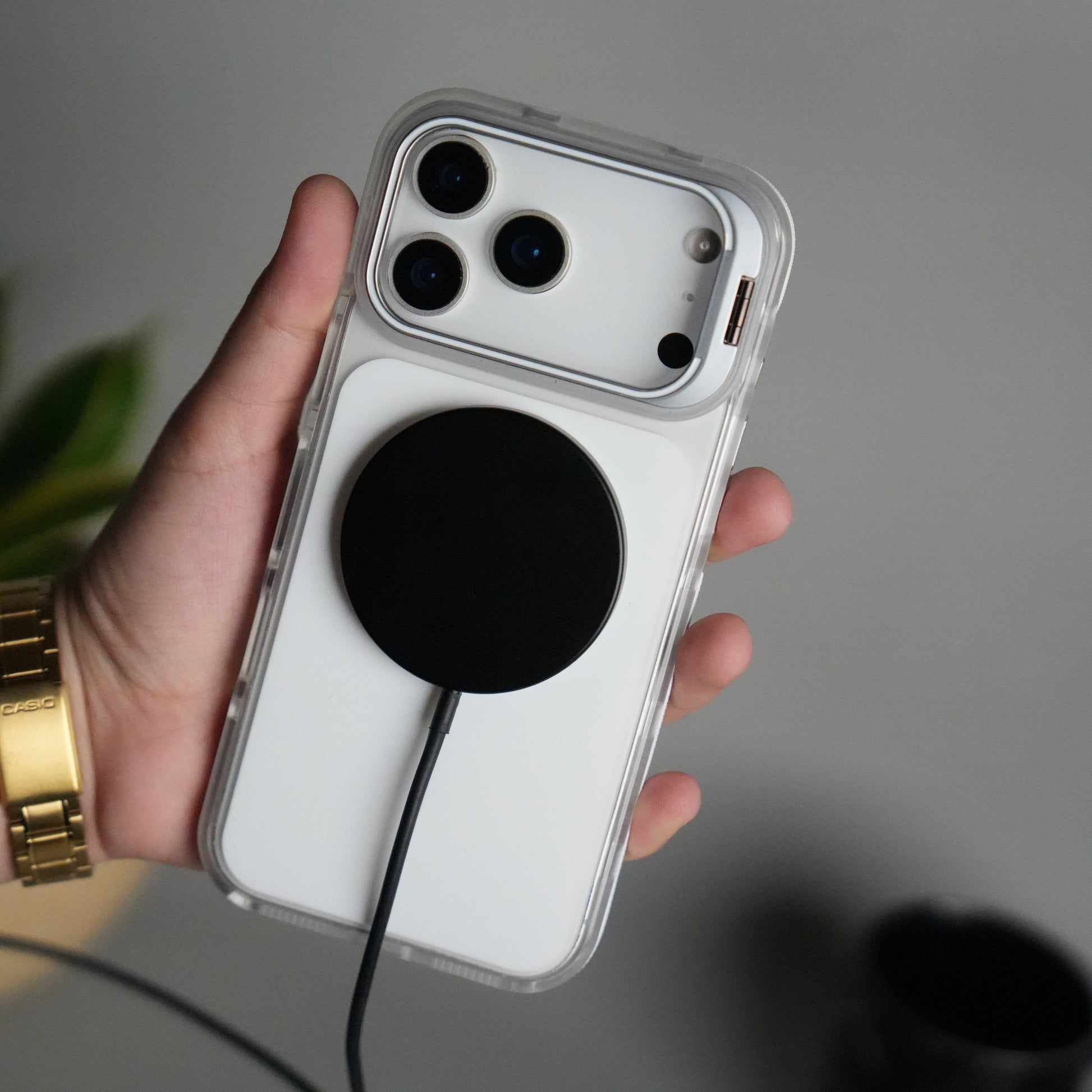 iPhone 17 Pro MagSafe Case with Metal Camera Stand | Slim & Shockproof Protection