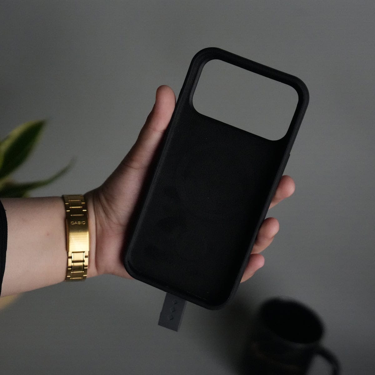 iPhone 17 Pro Max Silicone Case | Magnetic Ring | Silicone Rotating Grip Strap Cover